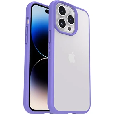 Abbildung von OtterBox Sleek Hülle für iPhone 14 Pro Max, stoßfest, sturzsicher, ultraschlank, schützende Hülle, Getestet nach Militärstandard,Transparent/Lila, Keine Einzelhandelsverpackung