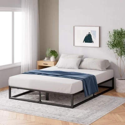 Abbildung von Zinus Joseph Bett 120 x 190 cm Bettgestell 25 hoch mit Stauraum unter dem Plattformbett aus Metall Halterung Stahl Schwarz