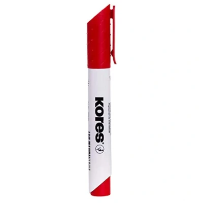 Abbildung von Kores K Marker XW1: Rote Whiteboard mit Rundspitze, trocken abwischbar und nahezu geruchslose Tinte, Schul Bürobedarf, 12 Stück Packung