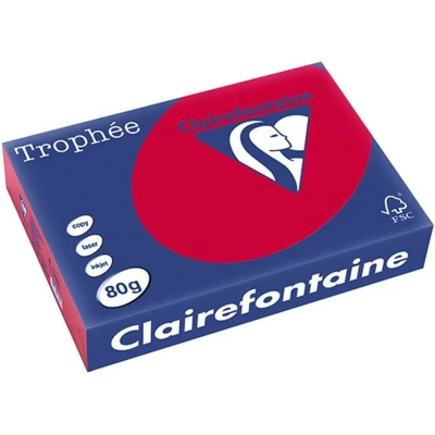 Abbildung von 5 x Clairefontaine Kopierpapier Trophee A4 80g/qm VE=500 Blatt kirschr