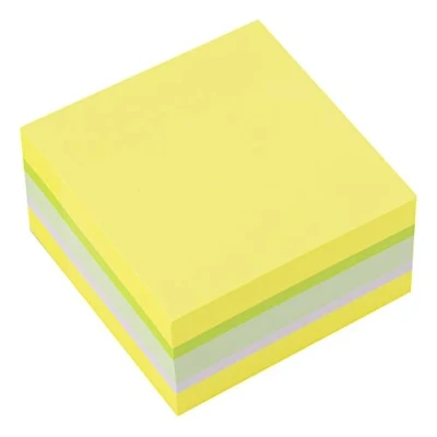 Abbildung von D.RECT 110624 ZITRUSFRUCHT Haftnotizwürfel Super Sticky Notes Selbstklebende Haftnotizzettel in 75x75mm 400 Blatt Neon