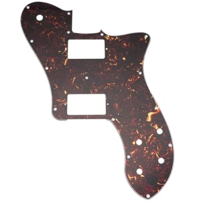 Abbildung von Musiclily Pro 15 Löcher Bedeckt HH Gitarren Schlagbrett Pickguard für Mexico Fender 72 Tele Deluxe Style E Gitarre, 4 lagig Tortoise Shell