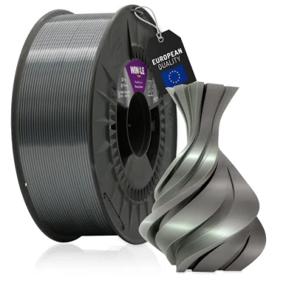Abbildung von WINKLE PLA Silk Filament (Seide) Silber 3D Drucker 1,75 mm 300 g glatte und seidige Oberfläche Maßgenauigkeit Spule