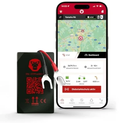 Abbildung von RideLink WingMan Live Tracking Diebstahlmelder Motorrad GPS Tracker 4G IP54 Navigation Routenplaner Community
