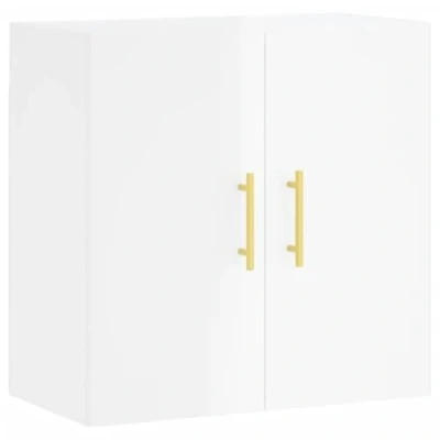 Abbildung von vidaXL Wandschrank, Hängeschrank mit viel Stauraum, Wandmontage Badschrank Medizinschrank, Aufbewahrungsschrank für Wohnzimmer, Hochglanz Weiß Holzwerkstoff