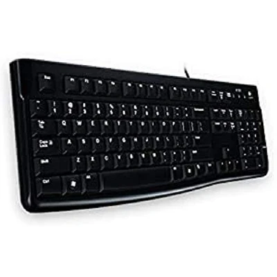 Abbildung von Logitech K120 Kabelgebundene Business Tastatur für Windows und Linux, USB Anschluss, Leises Tippen, Robust, Spritzwassergeschützt, Tastaturaufsteller, Litauisches Layout Schwarz