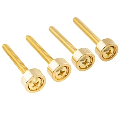 Abbildung von Musiclily Pro 12mm Stahl Gitarren Halsbuchsen Muffen Neck Joint Bushings für E Gitarre und Bass, Gold (4er Set)