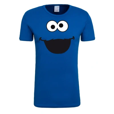 Abbildung von Logoshirt Cookie Monster FACE Tshirt print, Damen, Größe: XL, Blau