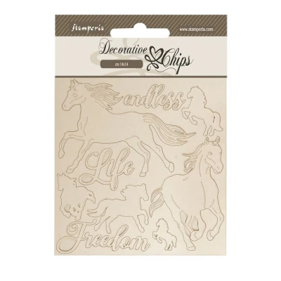 Abbildung von Stamperia Silent Sea Decorative Chips Horses (SCB261)