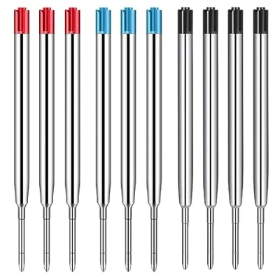 Abbildung von LABUYI 10 Stück Großraumminen für Kugelschreiber,Kugelschreiber Minen,Kugelschreibermine,Kugelschreiberminen,Kugelschreiber Ersatzminen das G2 Format,1.0mm Strichstärke,3 Farben