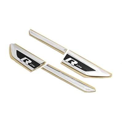 Abbildung von Original VW Tiguan II MQB R Line Schriftzug Set Emblem chrom Kotflügel links+rechts