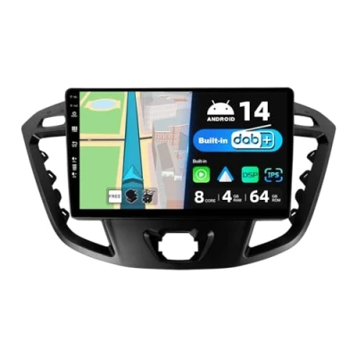 Abbildung von JOYX Android 13 IPS Autoradio [Eingebaut DAB] Passt für Ford Tourneo Transit Custom (2013 2021) Kabellos Carplay/Android Auto 4G+64G Kamera + MIC 9 Zoll 2 Din SWC DSP Fast boot 360