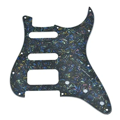 Abbildung von Dopro 11 Loch Strat HSS Gitarre Pickguard 2 Schrauben Humbucking Pickup Mount für American FD Stratocaster Abalone Pearl
