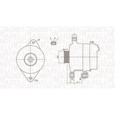 Abbildung von MAGNETI MARELLI 063731892010 Lichtmaschine 12V 90A TOYOTA: Yaris I Schrägheck, Verso