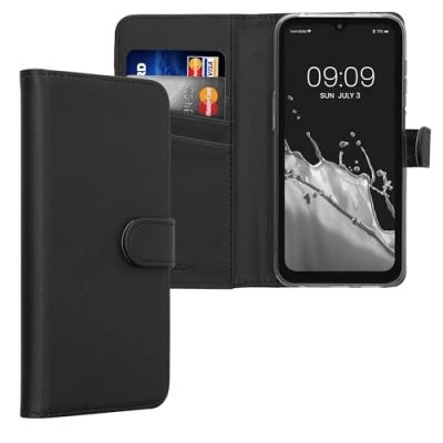 Abbildung von kwmobile Hülle kompatibel mit Samsung Galaxy Xcover6 Pro Kunstleder Handyhülle Kartenfächern in Schwarz