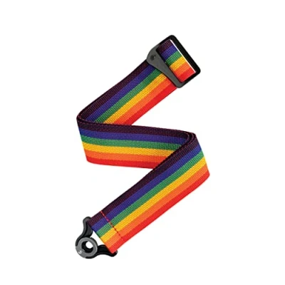 Abbildung von D&#039;Addario Accessories Auto Lock Gitarrengurt mit Verschluss Locking Guitar Strap Regenbogen, Polypro