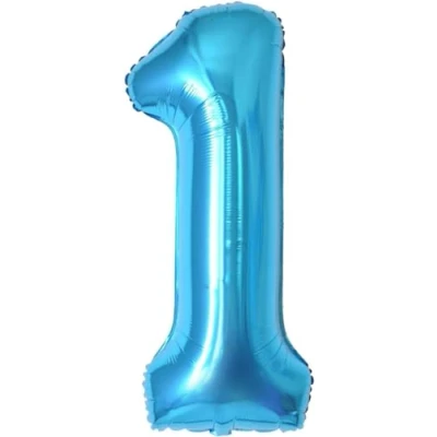Abbildung von Geburtstag zahlen luftballon 1 jahre Blau Folienballon XXL Riesen in 40&quot; 101cm Geburtstagsdeko Ballon Zahl Deko zum .Fliegt mit Helium