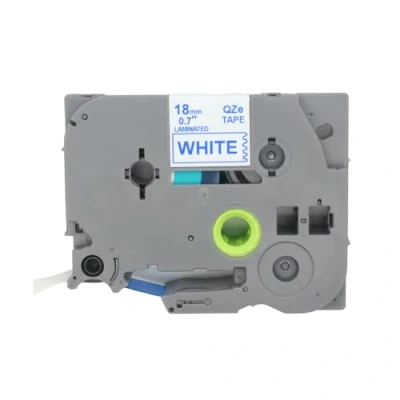 Abbildung von BROVACS 1 Packung Blau auf Weiß Laminiertes Etikettenband Kompatibel mit Brother P Touch Etikettendrucker TZ 243 TZe 18mm 3/4&quot; OPA4243
