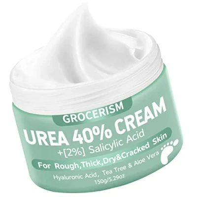 Abbildung von Urea Creme 40 prozent 150 Gramm Hornhautentferner Fußcreme, Handcreme, Bodylotion mit Hyaluronsäure, Teebaum und Aloe Vera für tiefe Feuchtigkeit, Kallusentferner Erweichung