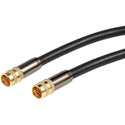 Abbildung von auvisio Antennenkabel Sat Kabel: HDTV (F Stecker), 5 m, 105 dB, 4 fache Abschirmung (Abgeschirmtes Antennenkabel, Kabel Satantenne, Schüssel)