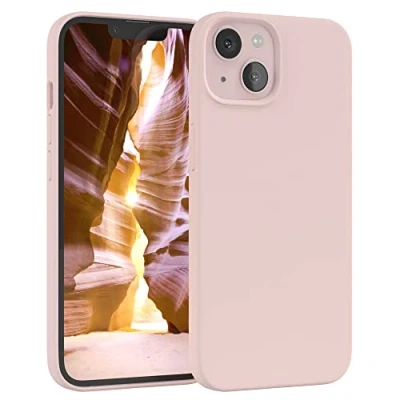 Abbildung von EAZY CASE Premium Silikon Handyhülle kompatibel mit iPhone 13, Slimcover Kameraschutz und Innenfutter, Silikonhülle, Schutzhülle, Bumper, Handy Case, Hülle, Softcase, Alt Rosa