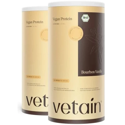 Abbildung von VETAIN Vegan Protein Pulver Vanille 21g pro Portion 1200g Eiweißpulver Aus 5 pflanzlichen Proteinquellen Ohne Allergene &amp; Sucralose laborgeprüft produziert in Deutschland