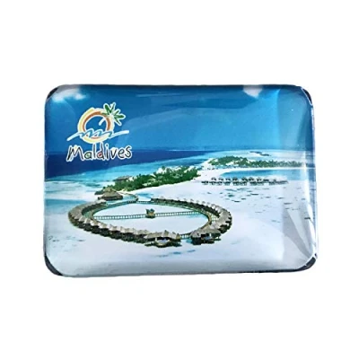 Abbildung von 3D Malediven Kühlschrank Kühlschrankmagnet Kristall Glas Magnet Handmade Tourist Travel Souvenir Sammlung Geschenk Whiteboard Magnetischen Aufkleber Dekoration