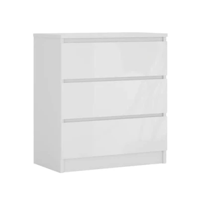 Abbildung von 3E 3xE living.com Kommode mit 3 Schubladen, Farbe: Weiss Matt/Weiss Glanz, H: 79 cm, B: 70 T: 39 cm