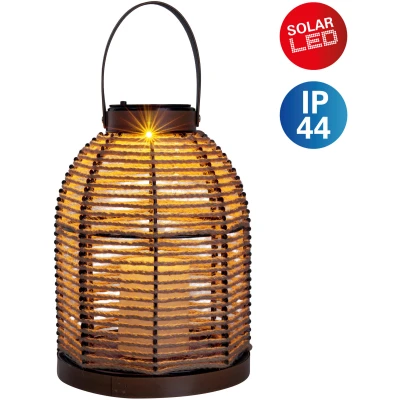 Abbildung von näve LED Solarleuchte &quot;Korbinian&quot;, 1 flammig, Schnurbespannung, Haltegriff, unbeleuchtete Dekokerze, H: 29cm