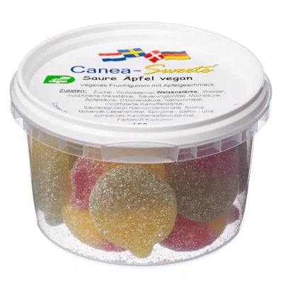 Abbildung von Canea Sweets Saure Äpfel Extra Sauer Veganes Fruchtgummi Mit natürlichem Apfelgeschmack Weich 150 g