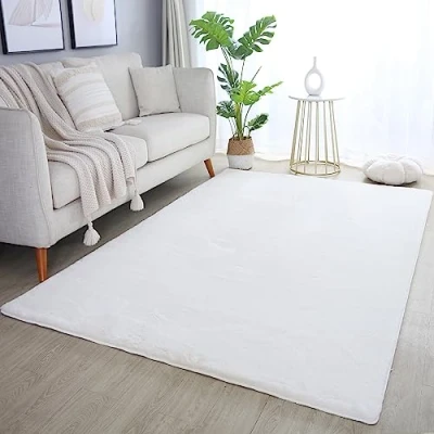 Abbildung von Teppich Unicolor Einfarbig, SIMPEX24, Läufer, Höhe: 20 mm, Wohnzimmer Einfarbig Shaggy Modern Flauschiger Felloptik Weich
