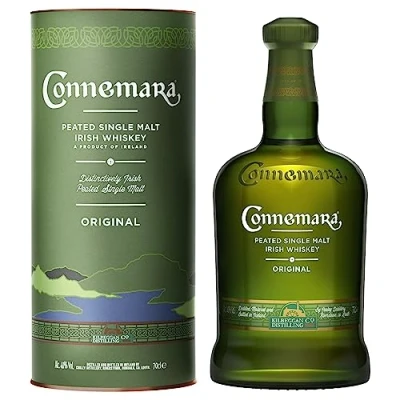 Abbildung von Connemara Original mit Geschenkverpackung getorfter Single Malt Irish Whiskey rauchiges Aroma 40% Vol 700ml Einzelflasche