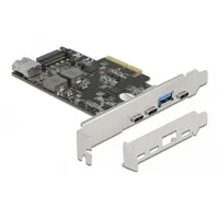 Abbildung von PCI Express x4 Karte zu 3 x USB Type C + 2 Typ A SuperSpeed 10 Gbps Low Profile Formfaktor, Controller