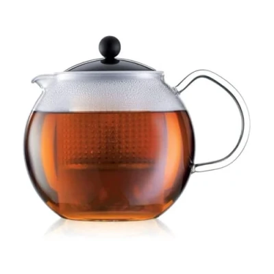 Abbildung von Bodum ASSAM Teebereiter (Glasgriff, Farbiger Deckel, Permanent Kunststofffilter, 1,0 liters) schwarz