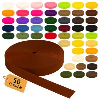Abbildung von KBBB Gurtband 2m oder 5m lang 50 Farben Breiten: 10mm 15mm 20mm 25mm 30mm 40mm 50mm Polypropylen