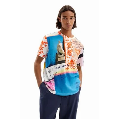 Abbildung von Desigual Collage Tshirt print, Herren, Größe: Large, Multi coloured