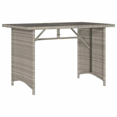 Abbildung von vidaXL Gartentisch mit Glasplatte Hellgrau 110x68x70 cm Poly Rattan (1 St)