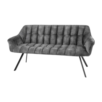 Abbildung von riess ambiente Sitzbank PAPILLON 165cm grau / schwarz (Einzelartikel, 1 St), Esszimmer · Samt Metall mit Rückenlehne Flur Schlafzimmer