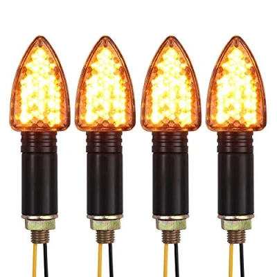 Abbildung von PROZOR Blinker Licht 4 Stück E markierte wasserdichte 15 LED Flexible Lampe Bernstein für Motorrad