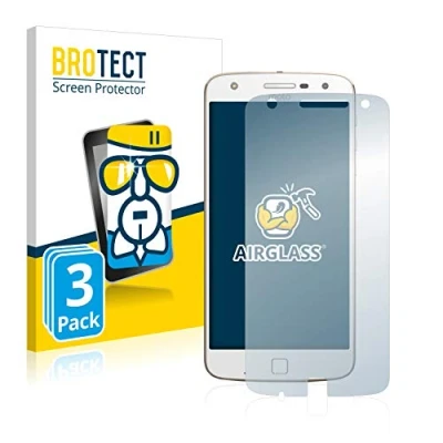 Abbildung von BROTECT Schutzglas für Motorola Moto Z Play (3 Stück) Schutzfolie Panzer Folie Glas [Extrem Kratzfest 9H, Anti Fingerprint, Ultra Transparent]