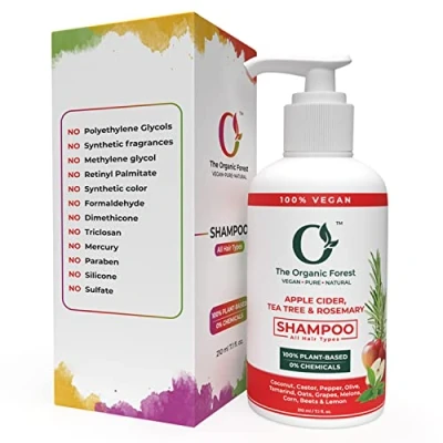 Abbildung von Apple Cider Vinegar, Tea Tree &amp; Rosemary Shampoo Sulfate Free for Thinning Hair Vegan, Natural Curelty