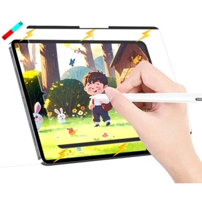 Abbildung von Thorani Paper Feel Pro (4. Gen, magnetisch) für Apple iPad Air 13&quot; 2024 Matte TPU Folie zum Schreiben &amp; Zeichnen wie auf Papier, kompatible mit Pencil