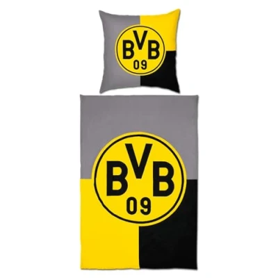 Abbildung von Borussia Dortmund Unisex Erwachsene BVB Wendebettwäsche schwarz/gelb 135 x 200 cm Bettwäsche, Mehrfarbig