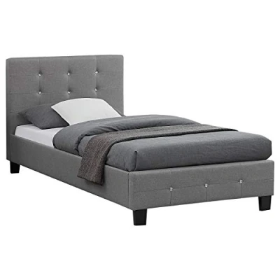 Abbildung von CARO Möbel Polsterbett DELAWARE, Einzelbett Bettgestell Designbett 90x200 cm Lattenrost in