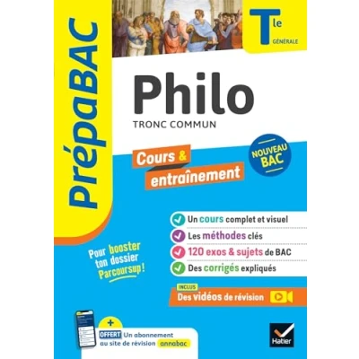 Abbildung von Prépabac Philo Tle générale Bac 2025: cours, méthodes &amp; sujets corrigés (programme de Terminale)