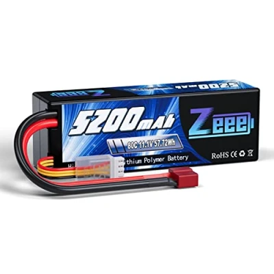 Abbildung von Zeee 3S LiPo Akku 11,1V 80C 5200mAh Hardcase Batterie mit Deans T Steck für RC Auto, Flugzeug, Hubschrauber, Hobby