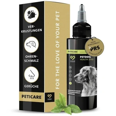 Abbildung von Peticare Ohren Reiniger für Hunde, löst Schmutz &amp; Verkrustungen, bei Gerüchen 100 ml