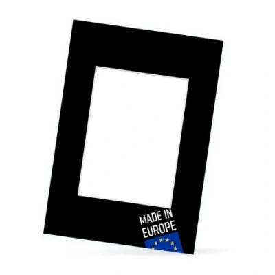 Abbildung von PHOTOLINI Passepartout Karton 40x50 cm außen für Bilder 20x30 cm, Schwarz, 1,5 mm, säurefrei, alterungsbeständig, Schrägschnitt Präsentation &amp; Schutz Ihrer und Fotos