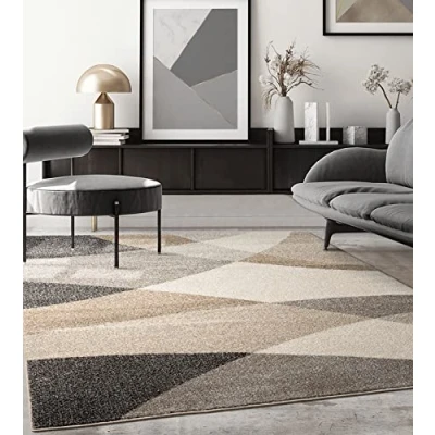 Abbildung von the carpet Teppich &quot;Thales&quot;, rechteckig, moderner dichter Wohnzimmer Konturenschnitt