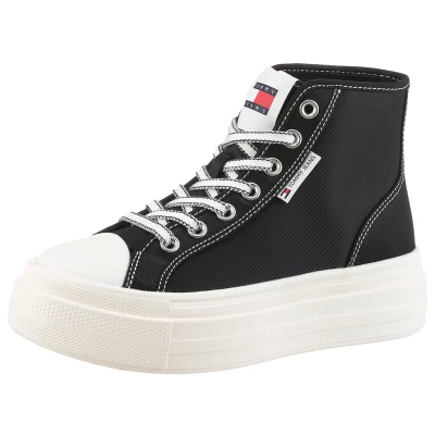 Abbildung von Tommy Jeans Foxing Flatform Sneaker high, Damen, Größe: 36, Black Schuhe